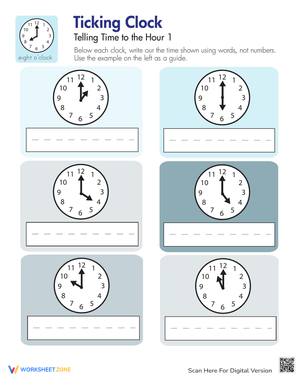 Ticking Clock Practice Worksheet