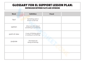 Distinguish Between Facts and Opinions Worksheet