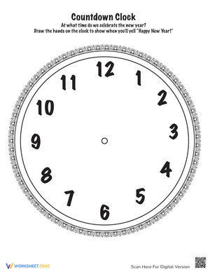 New Year Countdown Clock Worksheet