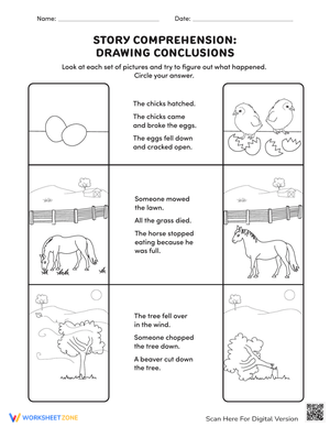 Drawing Conclusions Story Comprehension Worksheet