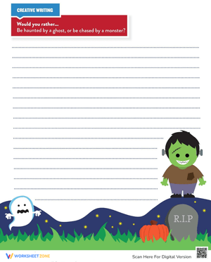 Scary Story Creative Writing Worksheet