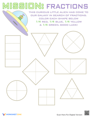 Fractions with Shapes Worksheet