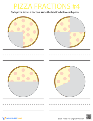 Fun Pizza Fractions Worksheet