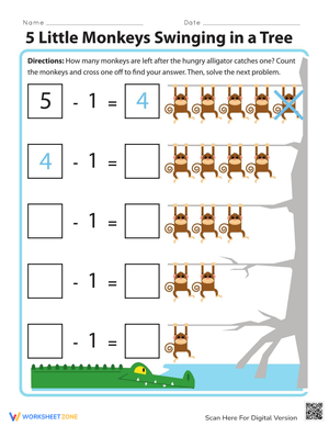 Five Little Monkeys Worksheet