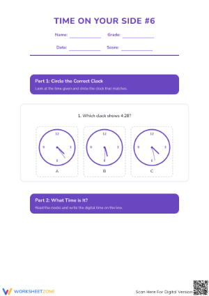 Grade 2 Telling Time Worksheet | Essential Clock Practice