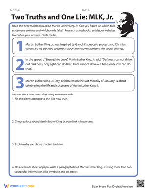 Two Truths and One Lie: MLK Jr.