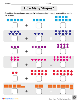 How Many Shapes Worksheet