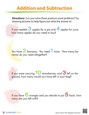 Addition and Subtraction Practice for Kids