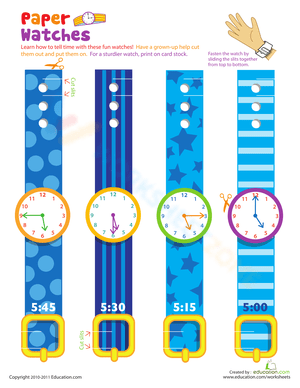Time Telling Play Watches