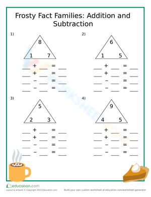 Frosty Fact Families Worksheet