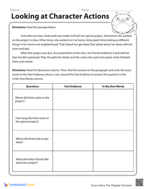 Looking at Character Actions Analysis
