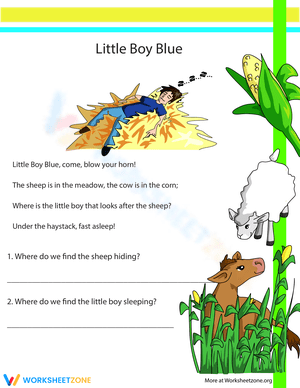 Little Boy Blue Reading Activity