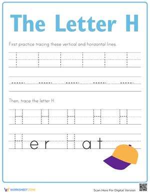 Practice Tracing H for Pre-K