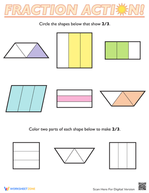 Fractions of Shapes Practice
