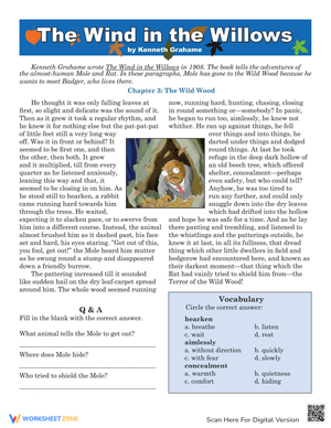 The Wind in the Willows Worksheet
