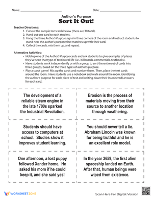 Author's Purpose: Sort It Out!