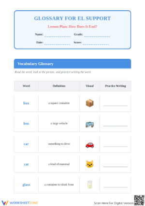 Ending Sounds Printable Worksheet | Grade K ELA