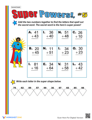 Two-Digit Addition Super Powers