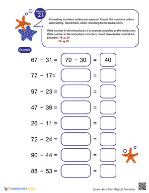 Rounding Subtraction Worksheet