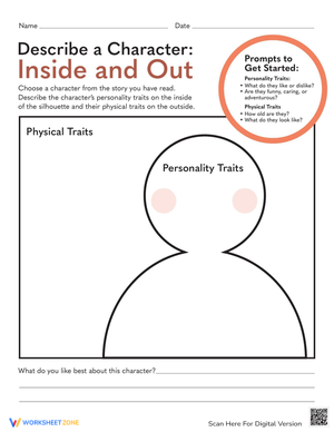 Describe a Character Worksheet