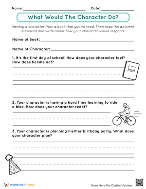 What Would the Character Do? Action Worksheet
