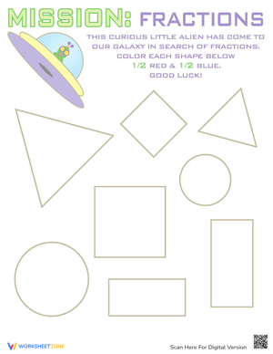 Explore Fraction Shapes Worksheet