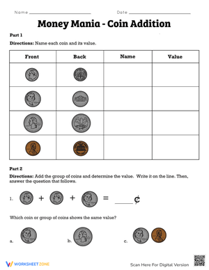 Money Mania: Counting Coins and Bills
