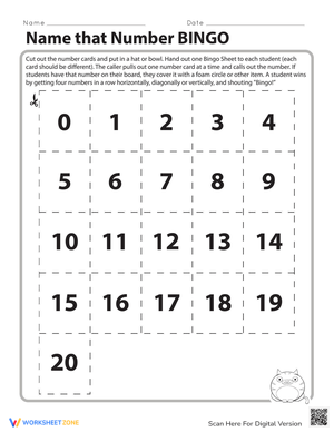 Number Bingo: Name That Number Game