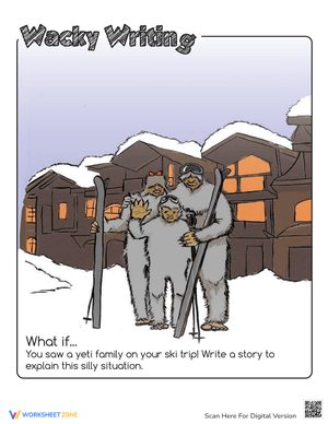 Yeti Writing Prompt Worksheet: Creative Storytelling