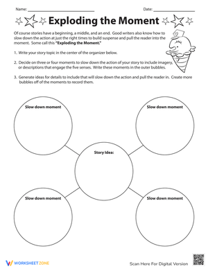 Exploding the Moment: Descriptive Writing Worksheet