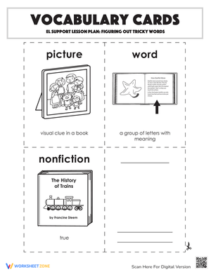 Vocabulary Cards: Figuring Out Tricky Words
