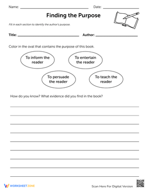 Finding the Purpose Worksheet: Identifying Key Objectives