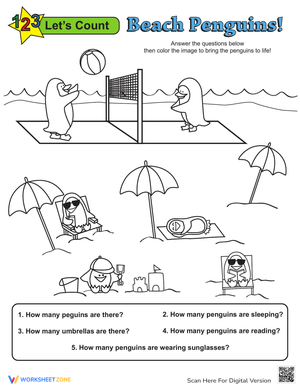 Observation Activity: Beach and Penguins Worksheet