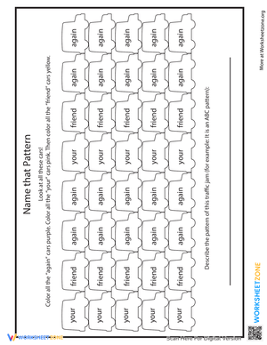 Color and Name the Pattern Worksheet