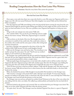 Reading Comprehension: How the First Letter Was Written
