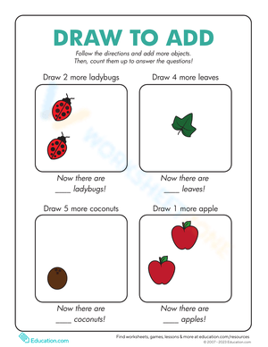 Draw and Add Practice Worksheet