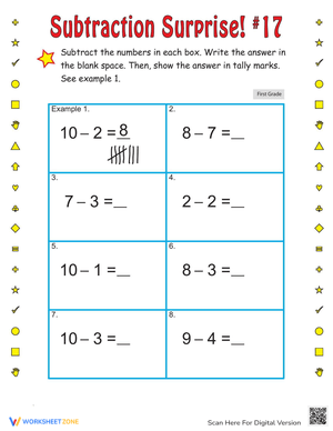 Subtraction Surprise Worksheet for Math Practice