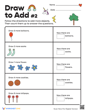 Draw and Add: Basic Addition Practice