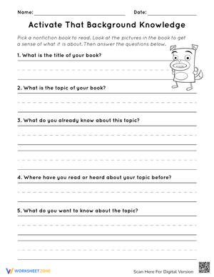 Activate Background Knowledge: Reading Prep