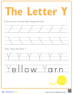 Practice Tracing Y: Pre-K Letter Tracing