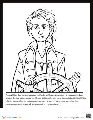Learn about Captain Kidd with this worksheet