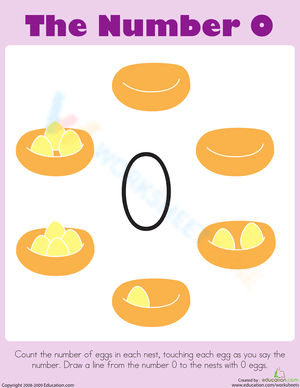 Pre-K Counting Groups of 0 Worksheet