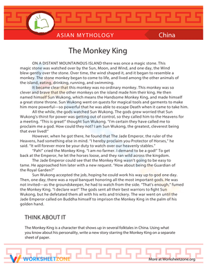 Explore the Monkey King with this Worksheet
