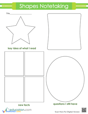 Shapes Notetaking Worksheet for Geometry