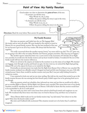 Point of View: My Family Reunion Worksheet