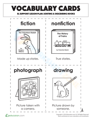 Vocabulary Cards: Sorting & Describing Books