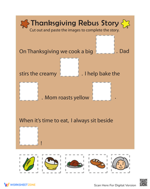 Thanksgiving Rebus Puzzle Worksheet