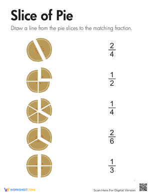 Understanding Fractions: Pie Chart Worksheet