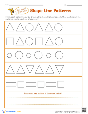 Shape and Line Patterns Worksheet