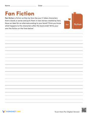 Fan Fiction Writing Worksheet for Students